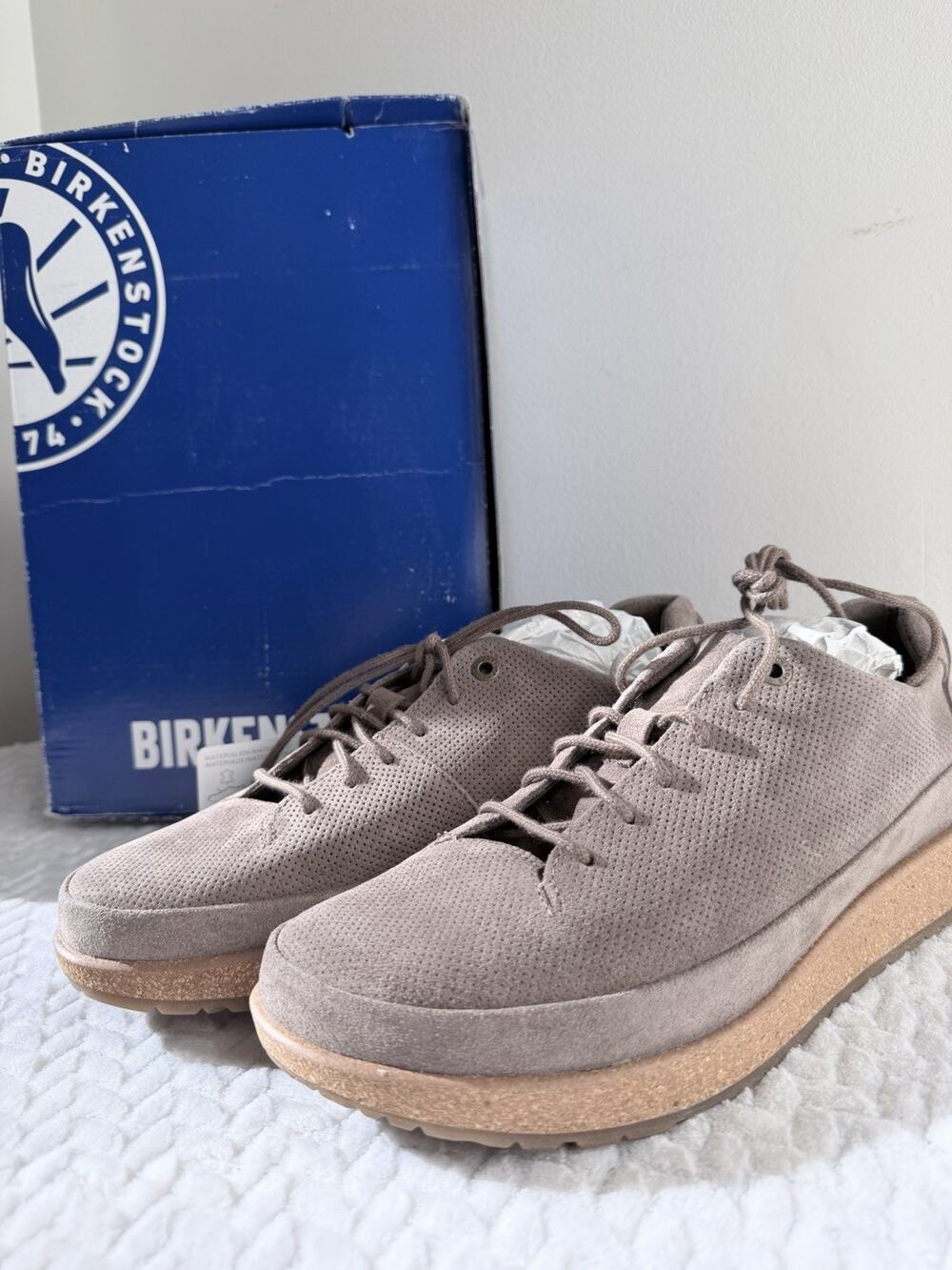 Birkenstock Honnef Low Gray Taupe Suede Leather Narrow EU40 Womens 9 Mens 7